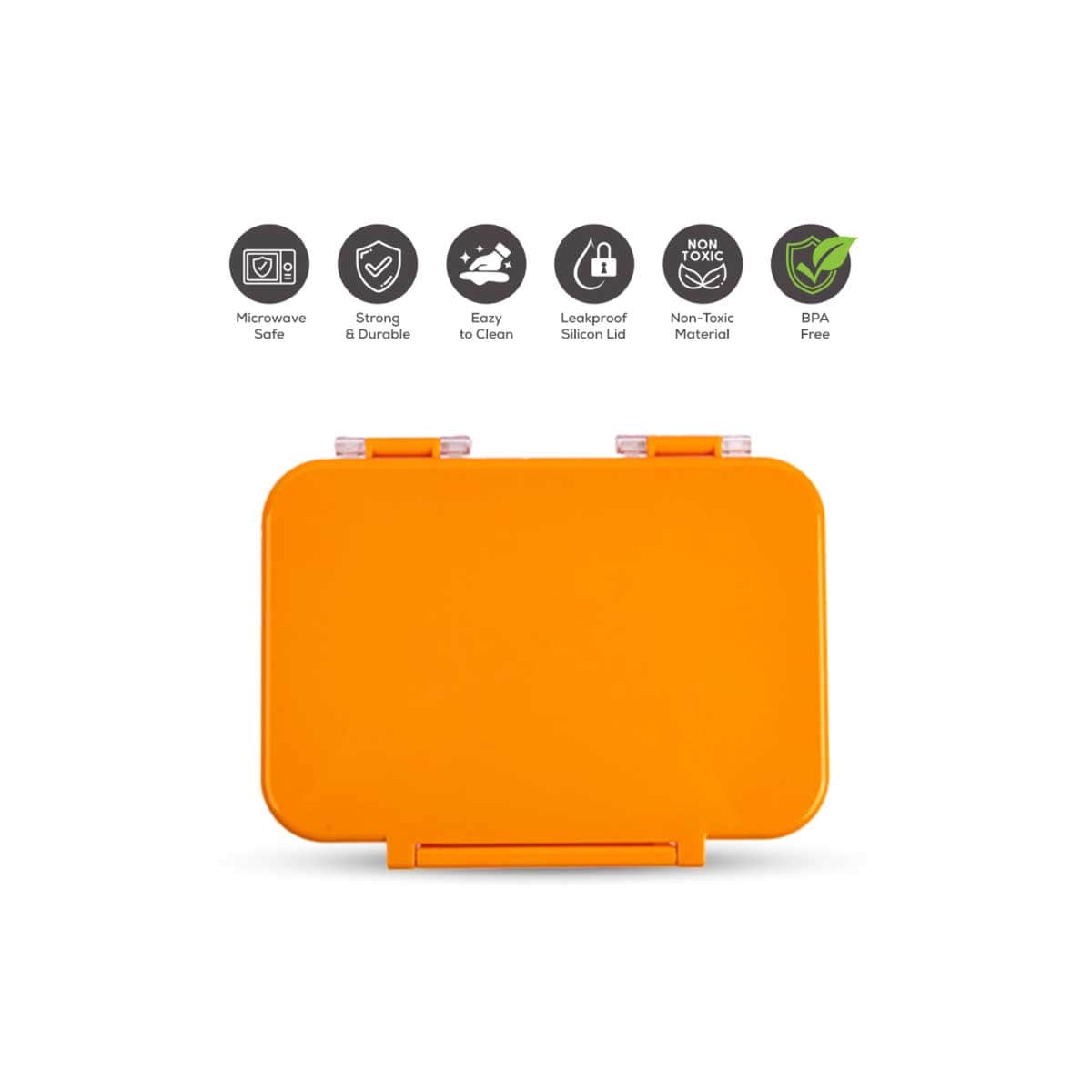 Cocobee 585ml Orange Tritan Bento Lunch Box with Marvel Spider-Man Flying Saucer Toy