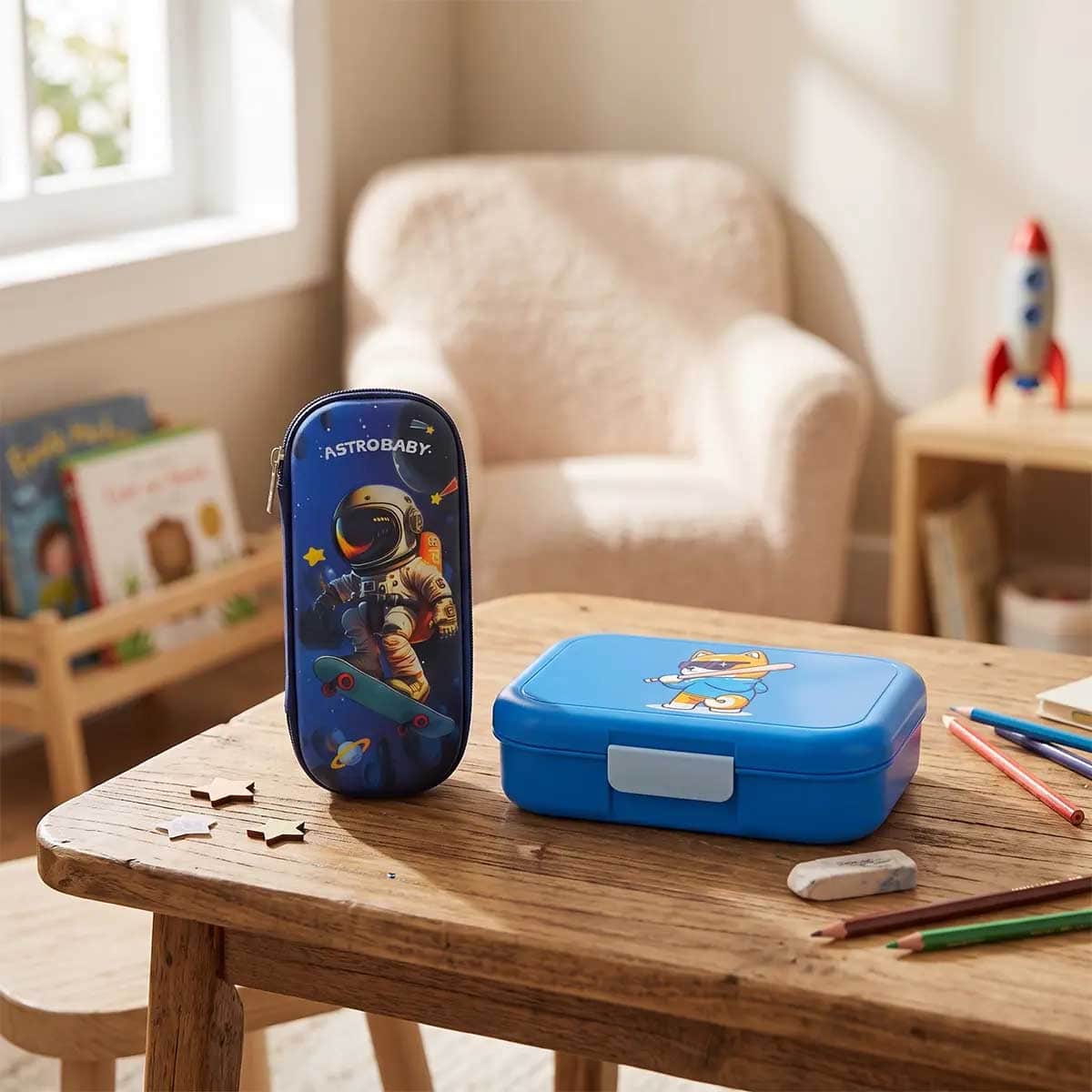 Cocobee 765ml Blue Bento Lunch Box with Pencil Case