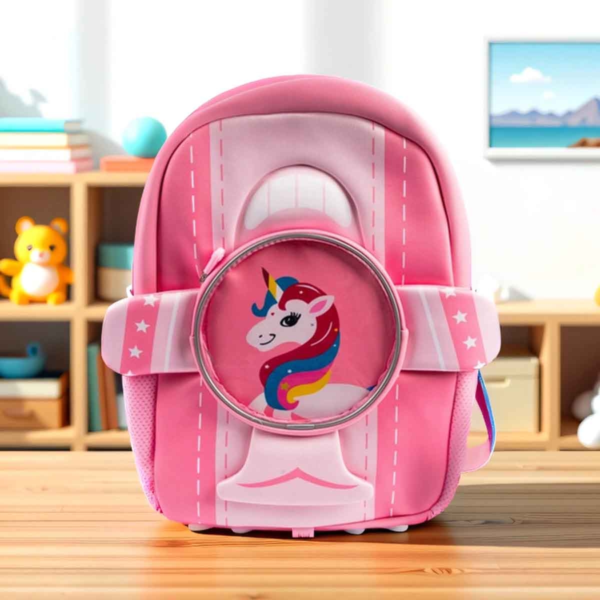 كوكوبي حقيبة ظهر بتصميم طائرة ووحيد القرن للبنات، من 3 إلى 4 سنوات