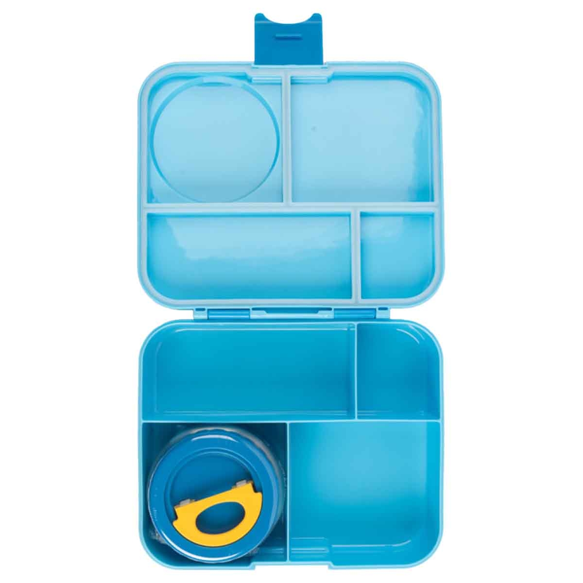 كوكوبي كيدز صندوق غداء بنتو سعة 1.67 لتر بأربعة أقسام مع وعاء طعام بتصميم الديناصور للجنسين، من 3 إلى 4 سنوات