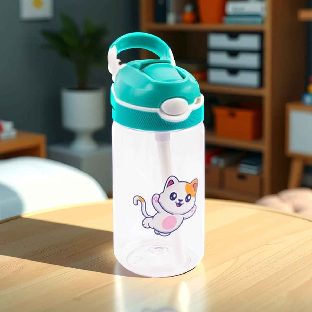 كوكوبي زجاجة مياه من ترايتان مقاومة للتسرب سعة 480 مل باللون الأخضر للجنسين، من 3 إلى 4 سنوات