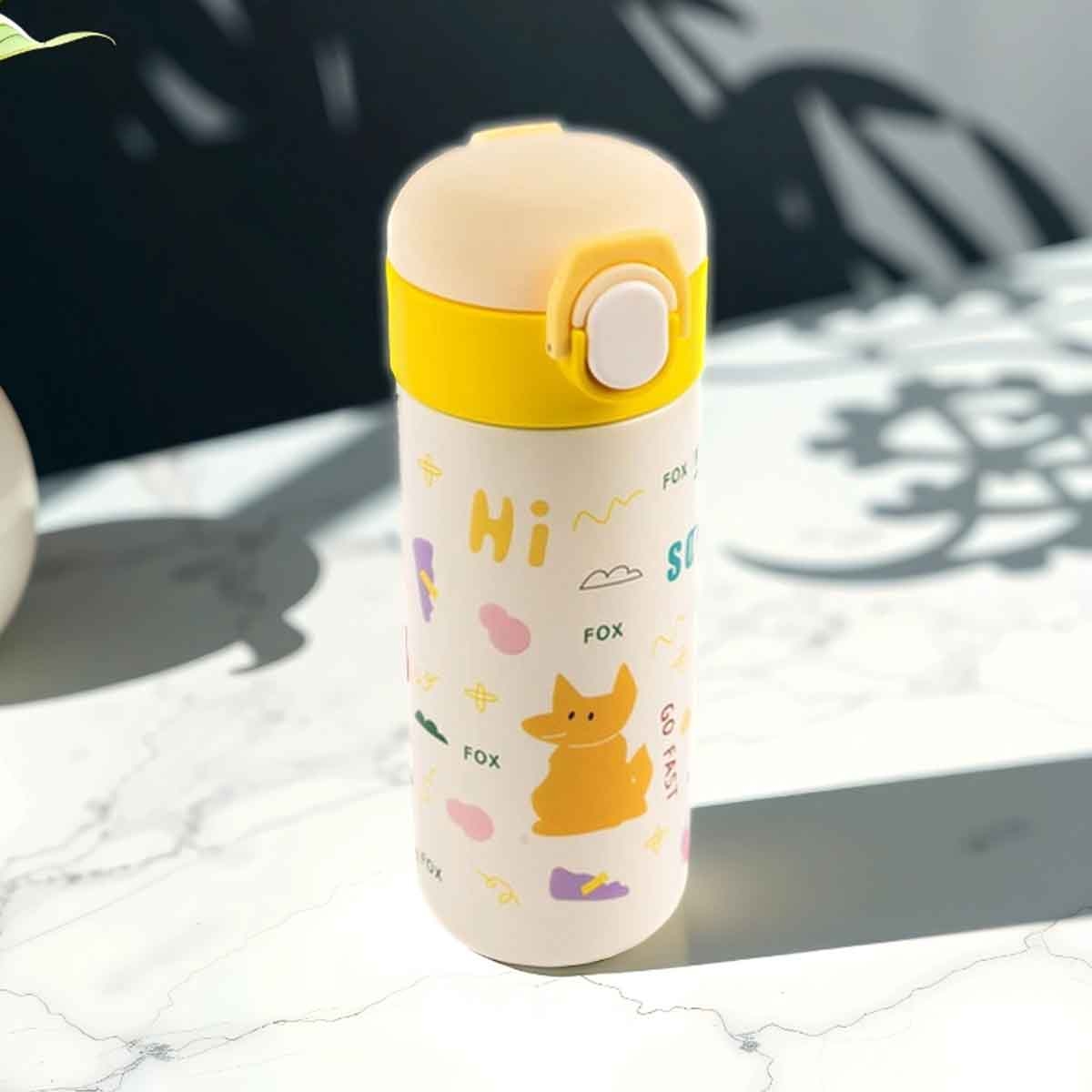 Cocobee 500ml Yellow Leakproof Insulated Stainless Steel Water Bottle Unisex, 3-4 Years