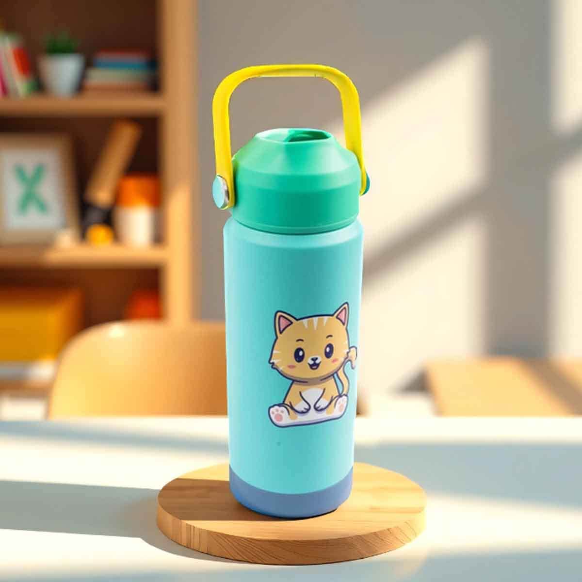 Cocobee 500ml Green Insulated Stainless Steel Water Bottle Unisex, 3-4 Years