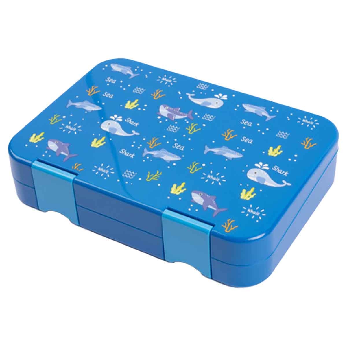 كوكوبي كيدز صندوق غداء بنتو بستة أقسام باللون الأزرق للجنسين، من 3 إلى 4 سنوات