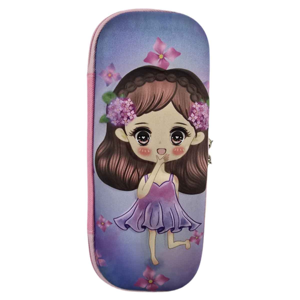 Cocobee Pencil Case with Zipper Pouch & Mesh Pocket Girls, 3-4 Years