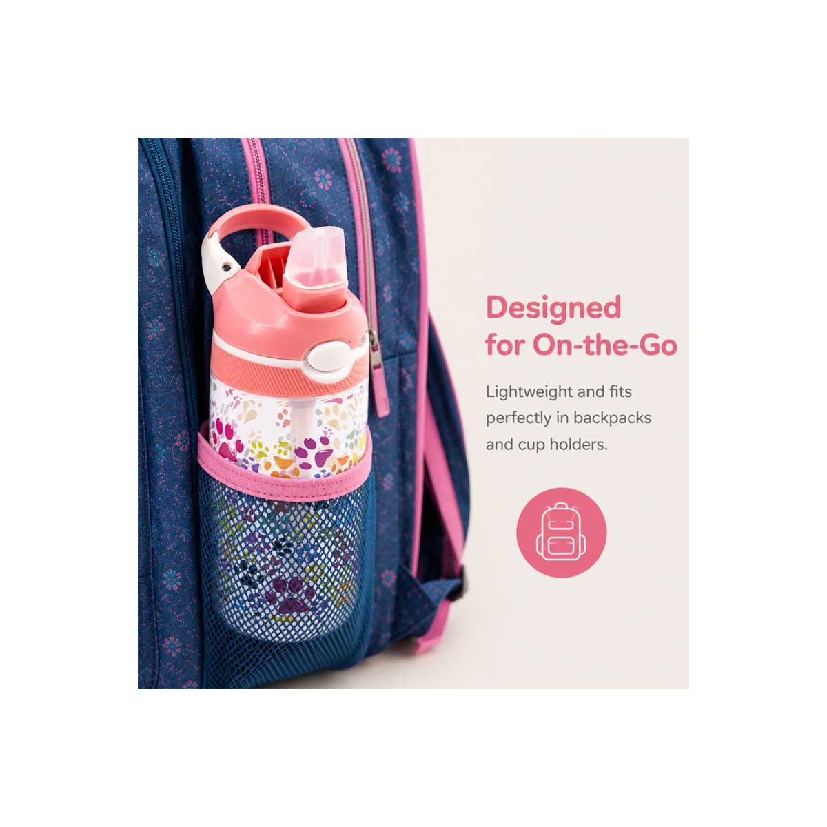 Cocobee Pink 6-Compartment Kids Bento Lunch Box with 480ml Tritan Leakproof Water Bottle