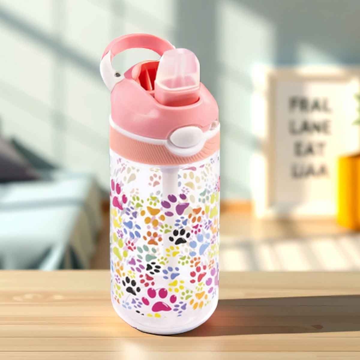 كوكوبي زجاجة مياه من ترايتان مقاومة للتسرب سعة 480 مل باللون الوردي للبنات، من 3 إلى 4 سنوات