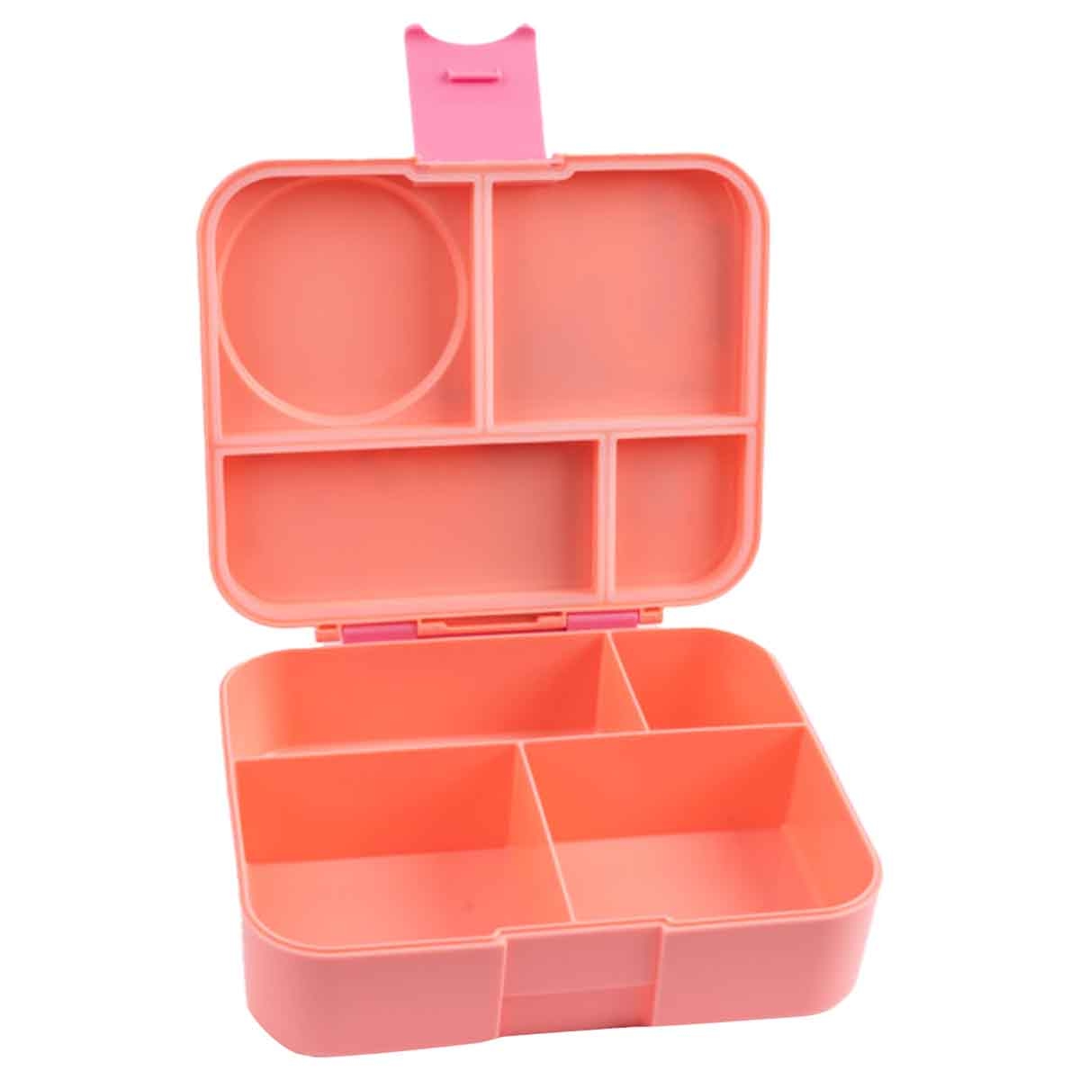 Cocobee Kids 1.67L Whale Pink 4-Compartments Bento Lunch Box with Food Jar Girls, 3-4 Years