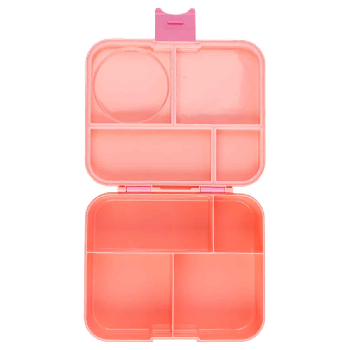 Cocobee Kids 1.67L Whale Pink 4-Compartments Bento Lunch Box with Food Jar Girls, 3-4 Years