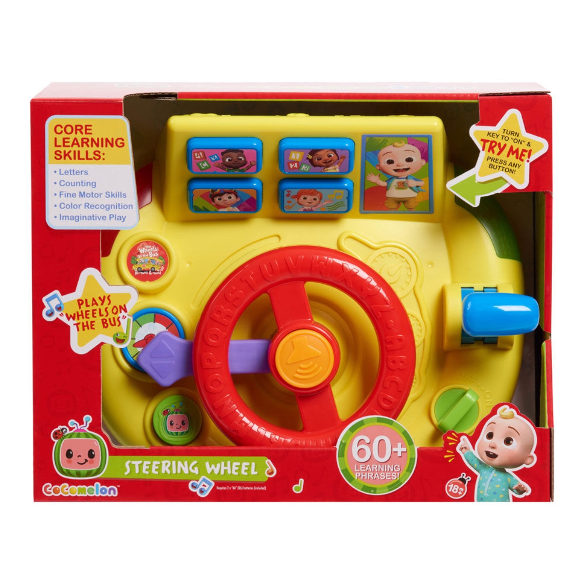 Cocomelon Learning Steering Wheel Toy Toddler, 0-2 Years