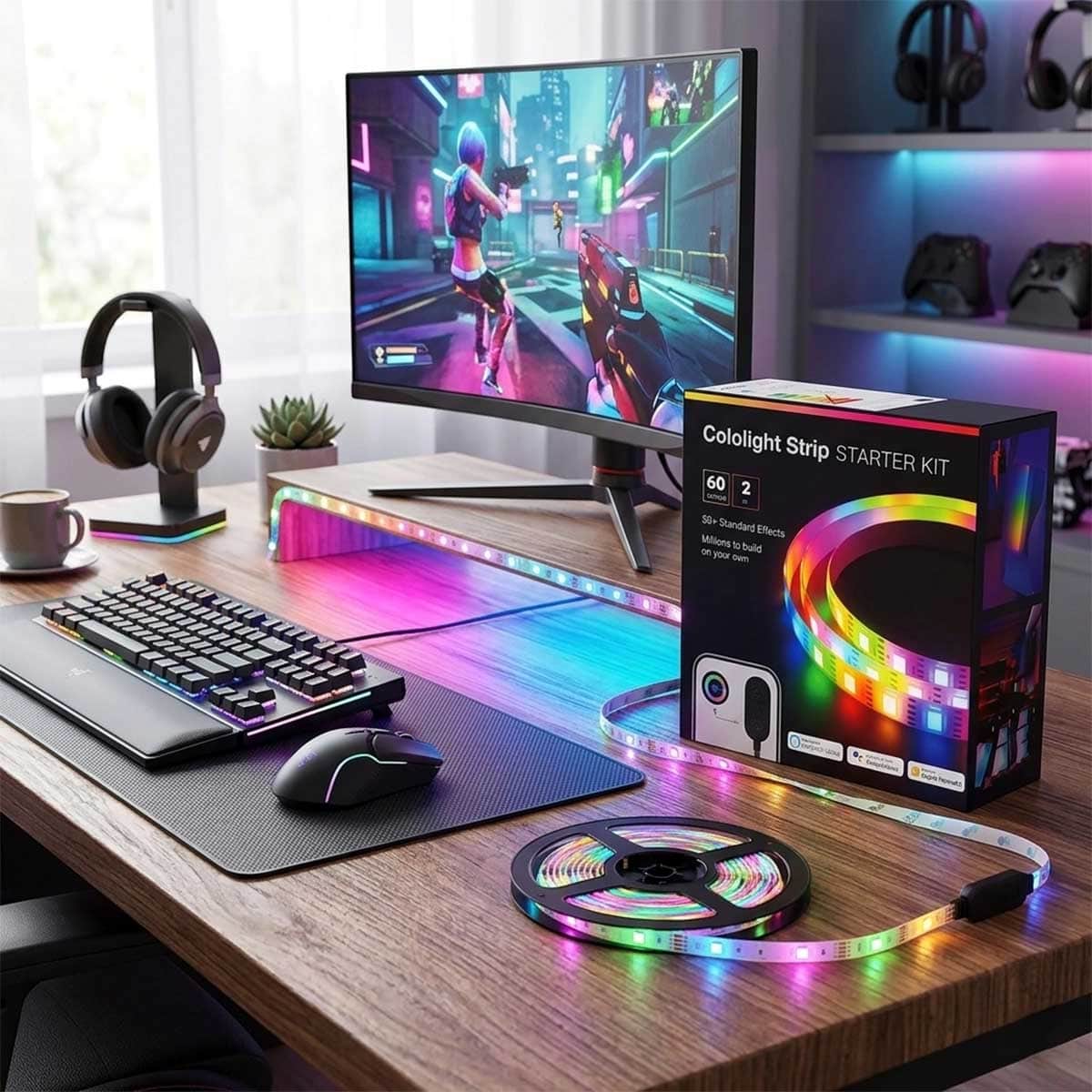 Cololight 2-Meter 16 Million Colors Plus Smart Wi-Fi App Control 60 LED Strip Lights