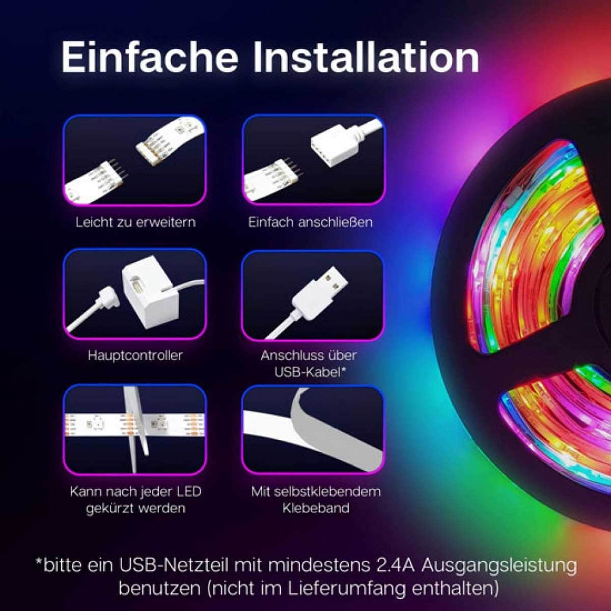 Cololight 2-Meter 16 Million Colors Plus Smart Wi-Fi App Control 60 LED Strip Lights