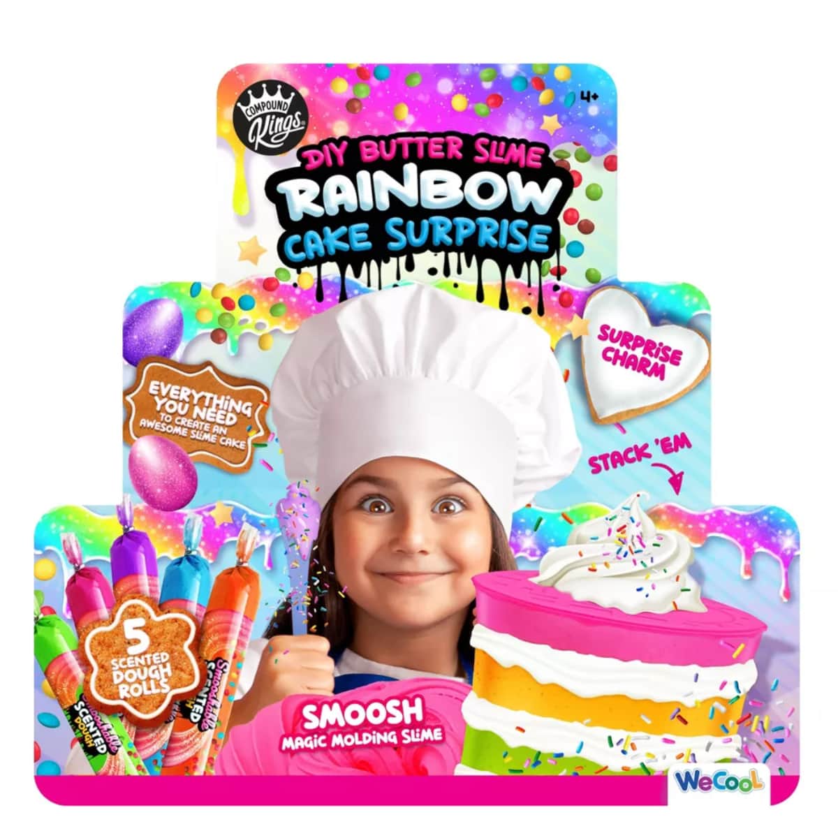 Compound Kings Butter Slime Rainbow Surprise DIY Cake Making Kit Unisex, 5-7 Years