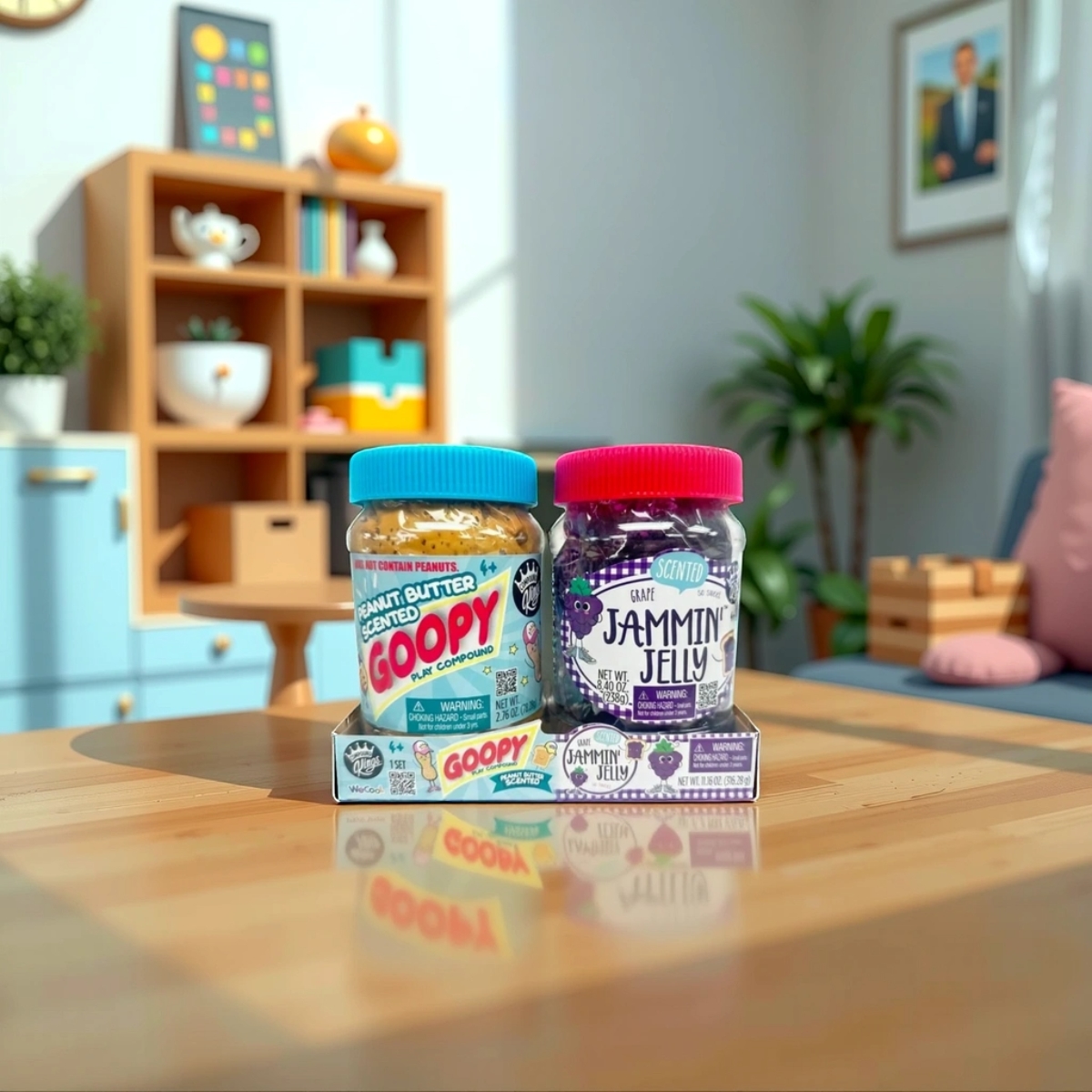 Compound Kings Jammin Jelly and Goopy Peanut Butter Scented Slime Jars Unisex, 5-7 Years, Pack of 2