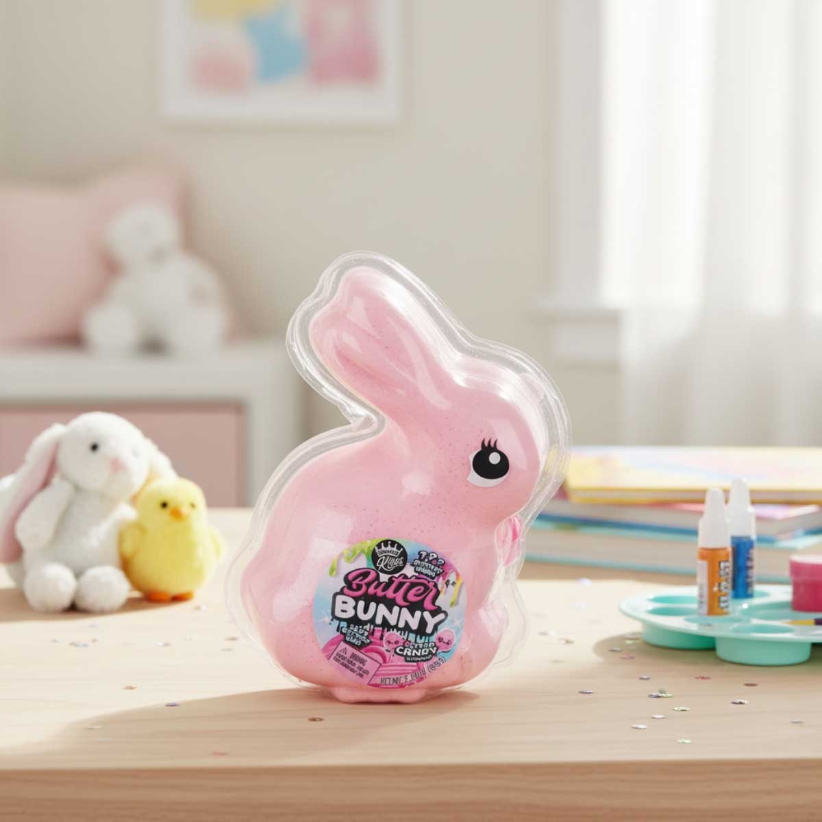 معجون تشكيل حلوى القطن على شكل أرنب وردي من كومباوند كينجز، مناسب للجنسين، من 5 إلى 7 سنوات