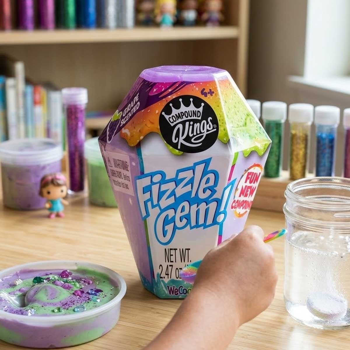 معجون تشكيل متعدد الألوان من كومباوند كينجز، لون بنفسجي لامع، مناسب للجنسين، من 5 إلى 7 سنوات