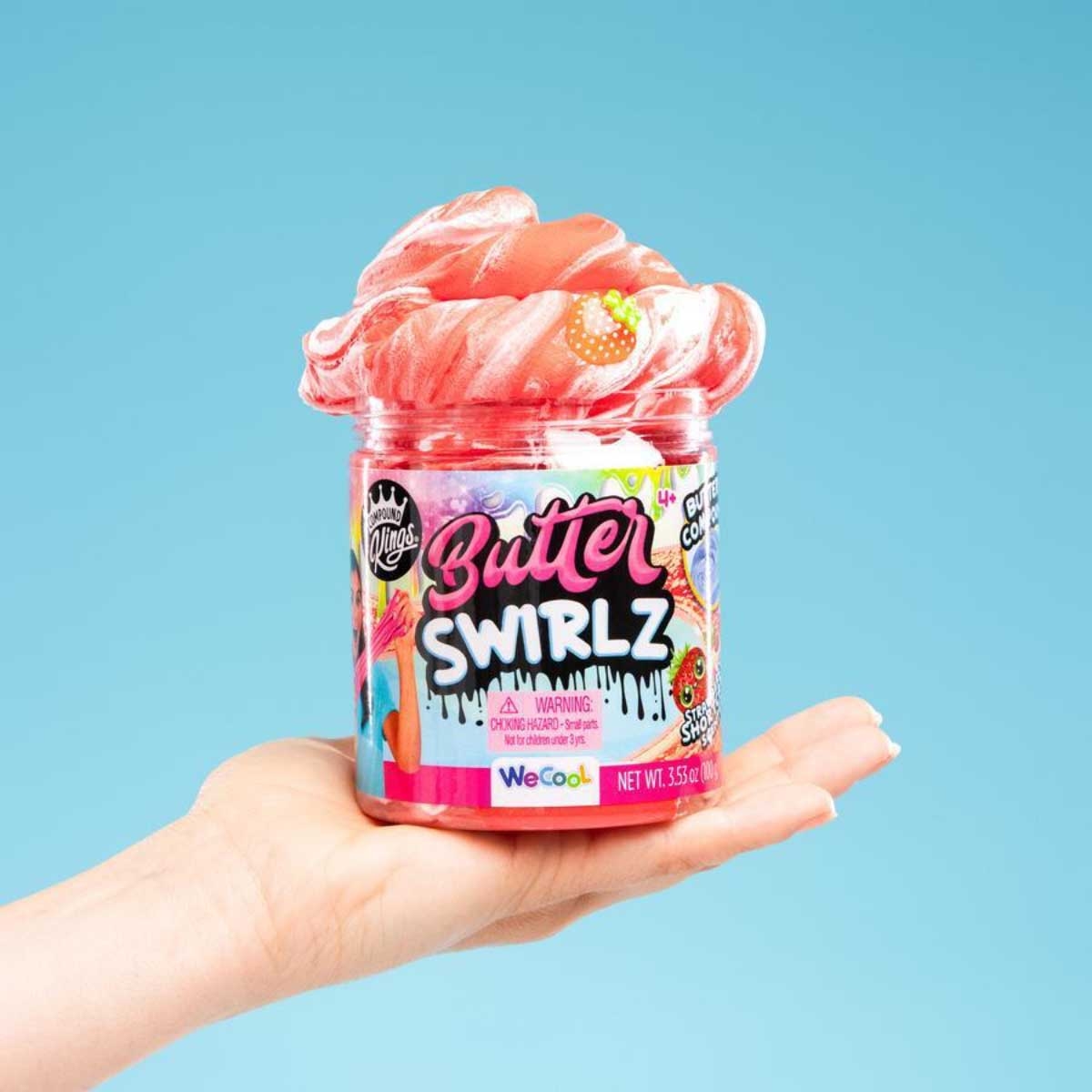 معجون تشكيل كومباوند كينجز بنكهة كعكة الفراولة مع دوامات الزبدة، مناسب للجنسين، من 5 إلى 7 سنوات