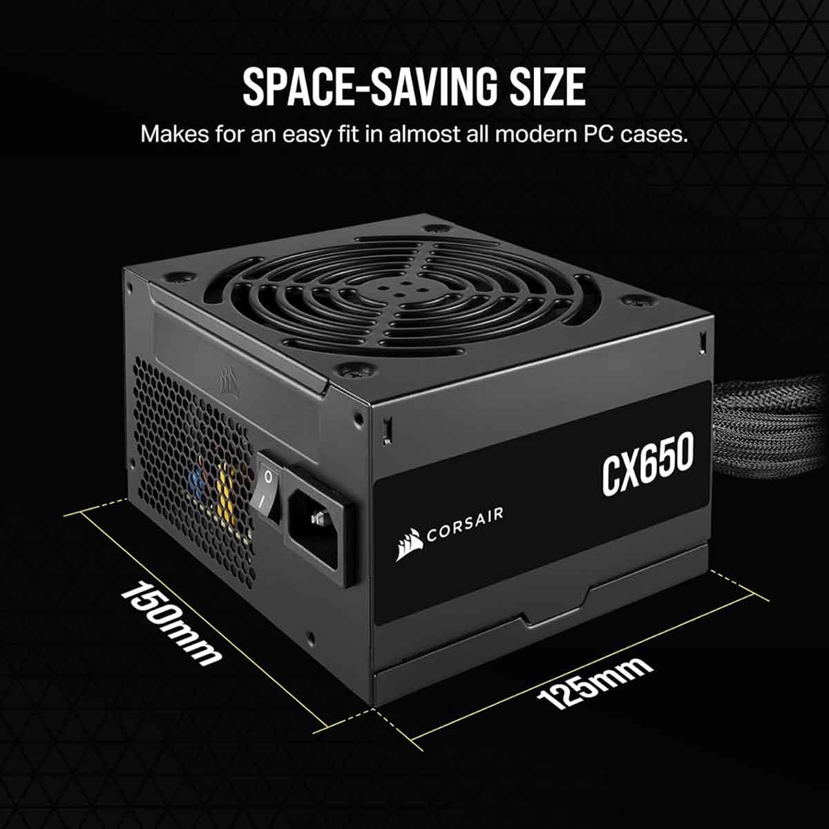 Corsair CX650 80 Plus Bronze Non-Modular Low-Noise ATX Power Supply Unit