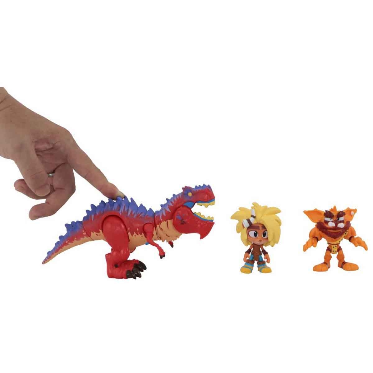 كراش بانديكوت مجموعة مجسم ديوراما ديلوكس دينو داش للأولاد من عمر 8-10 سنوات