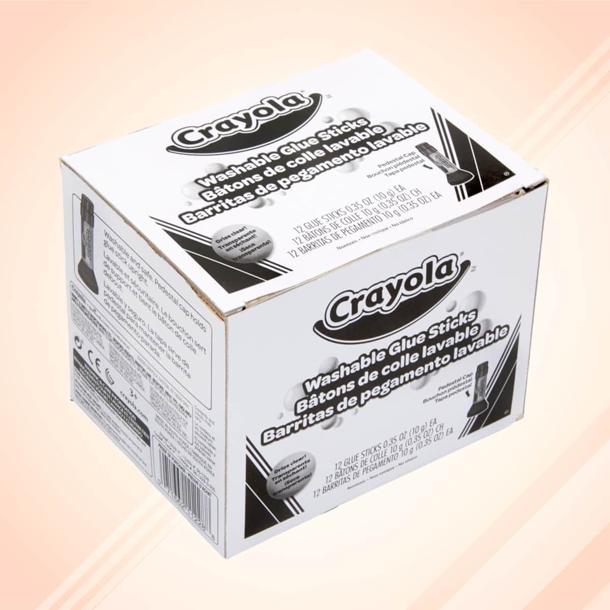 Crayola 0.35 oz. Washable Glue Sticks Unisex, 3-4 Years, Pack of 12
