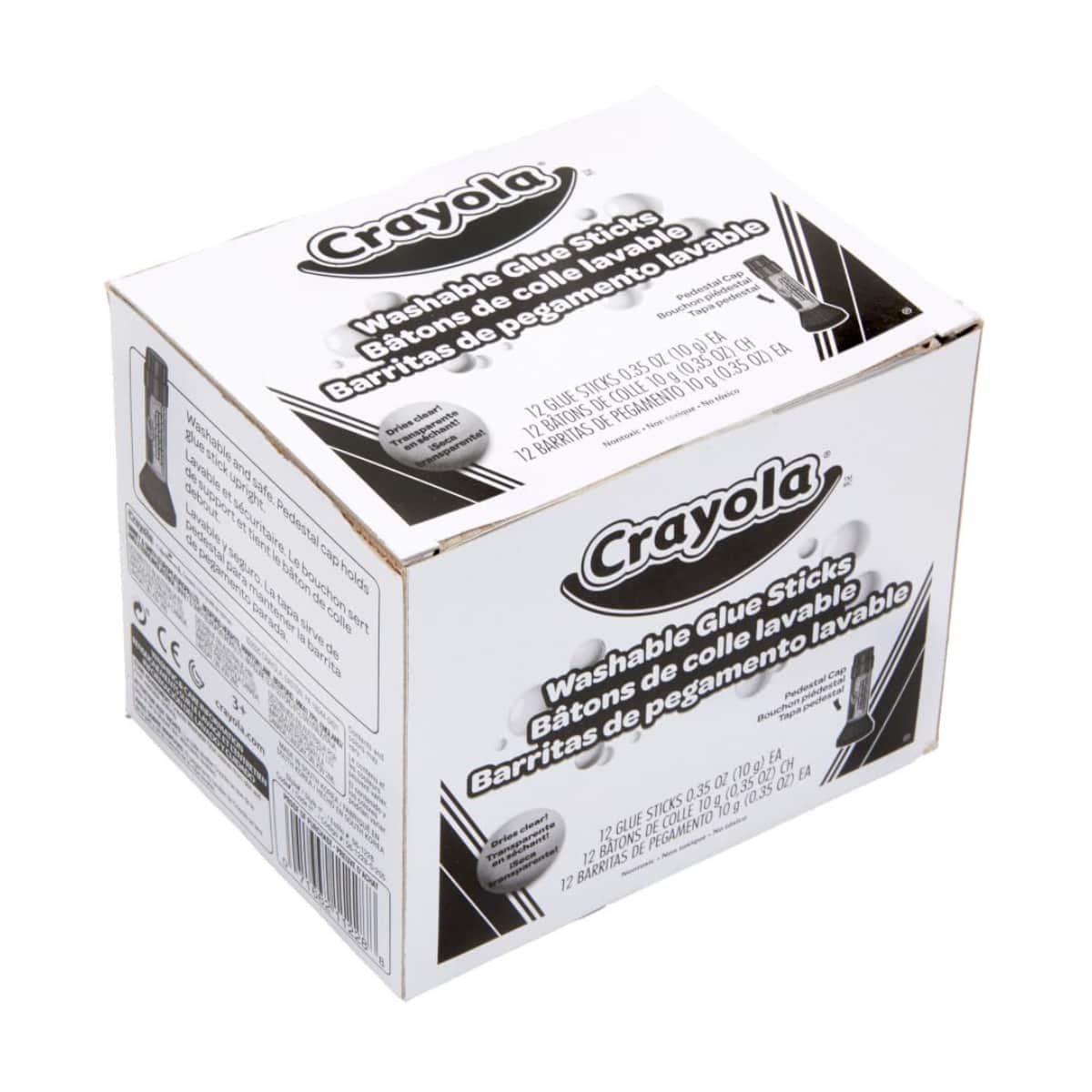 Crayola 0.35 oz. Washable Glue Sticks Unisex, 3-4 Years, Pack of 12