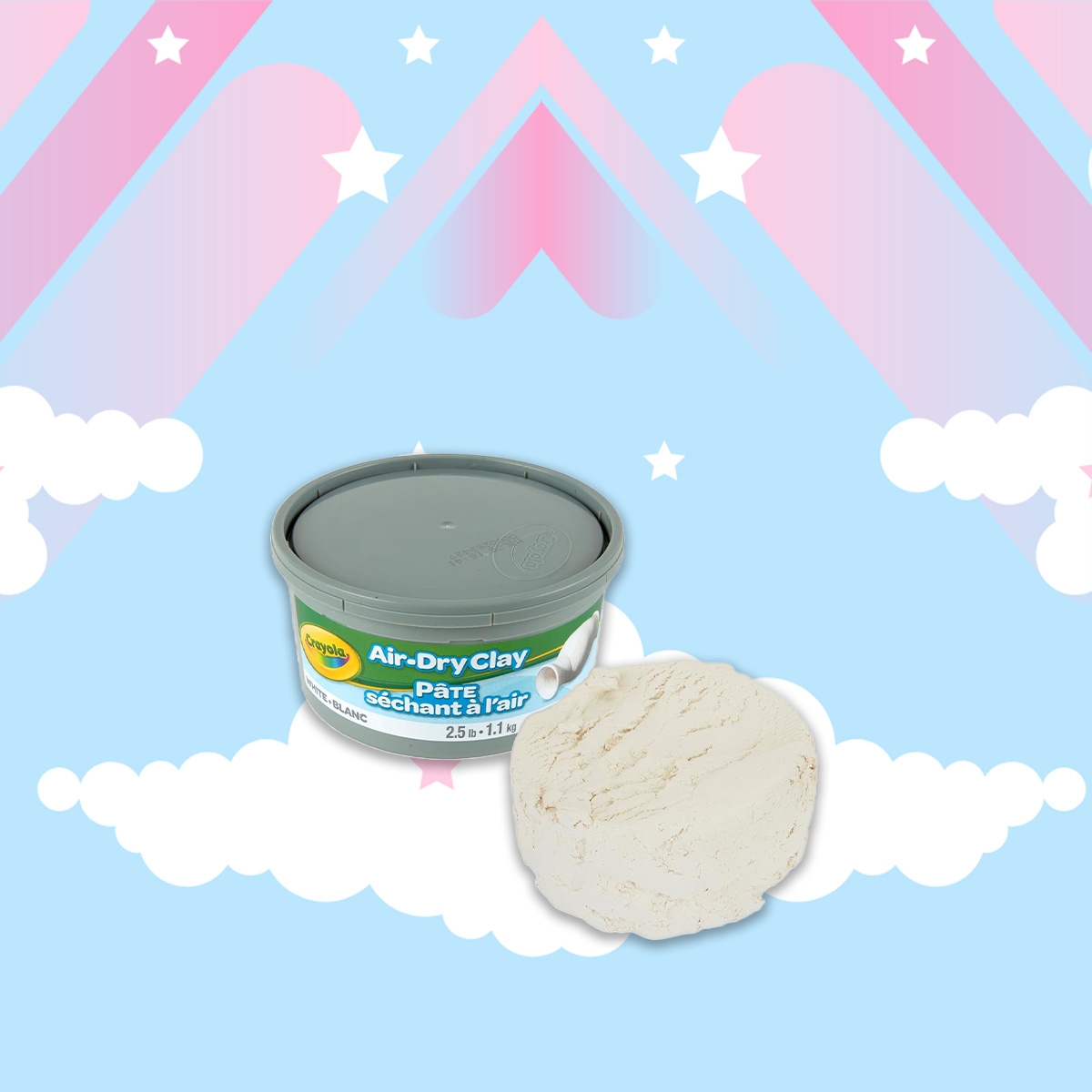 كرايولا صلصال جاف أبيض 1.13 كغم للجنسين، 5-7 سنوات