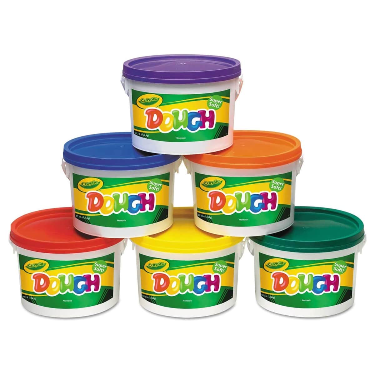 Crayola 1.36 kg Super Soft Assorted Dough Bucket Unisex, 3-4 Years, Pack of 6