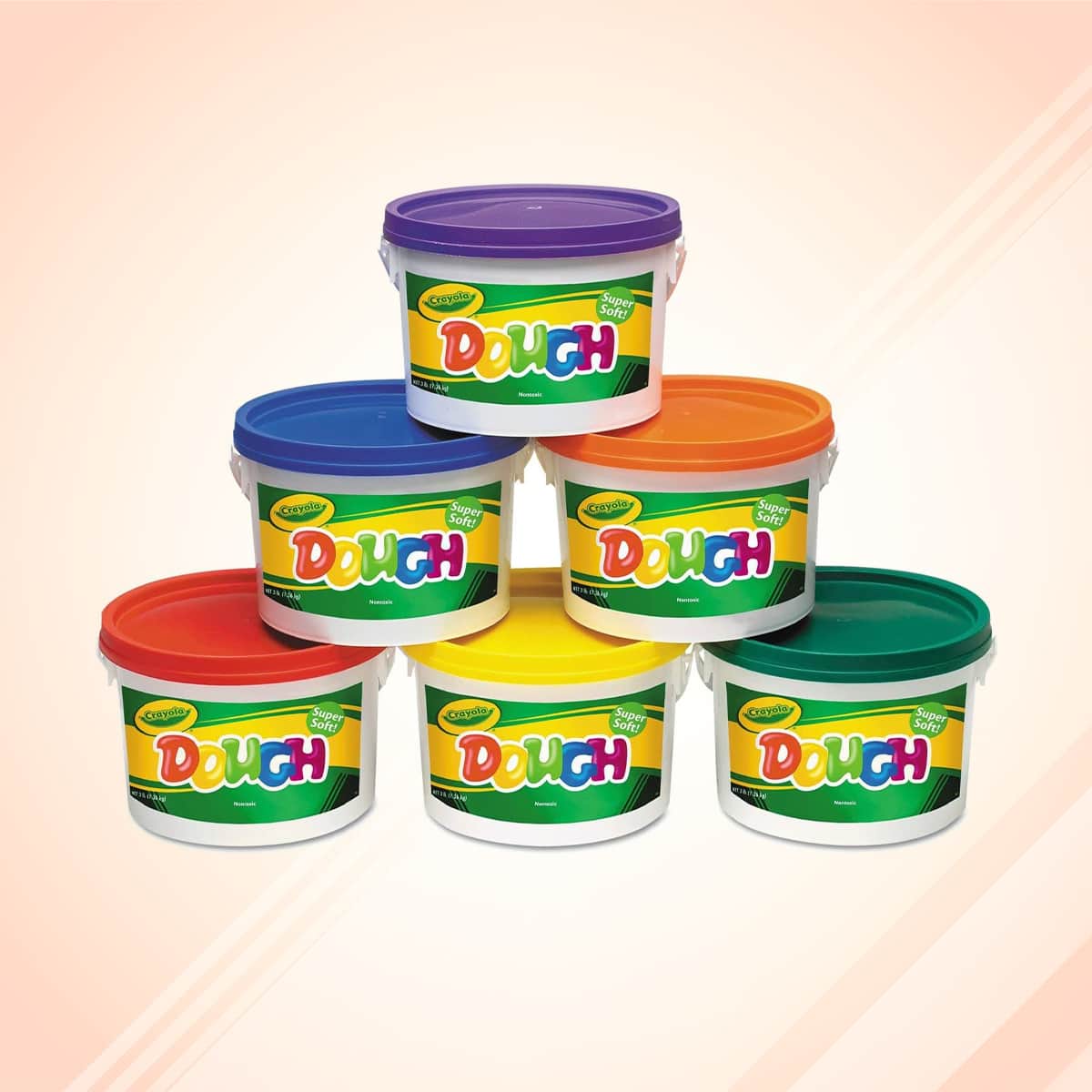 Crayola 1.36 kg Super Soft Assorted Dough Bucket Unisex, 3-4 Years, Pack of 6