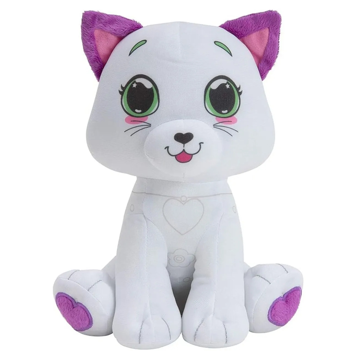 كريولا دمية قطط محشوة 10 إنش قابلة للرسم للجنسين، 3-4 سنوات