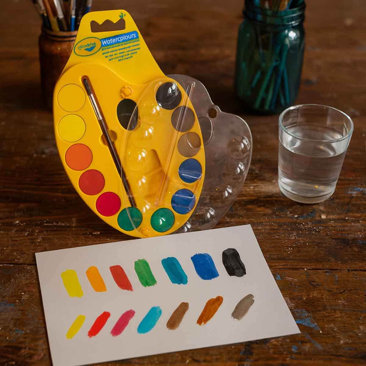 Crayola 12-Paint Watercolour Palette with Brush Unisex, 3-4 Years