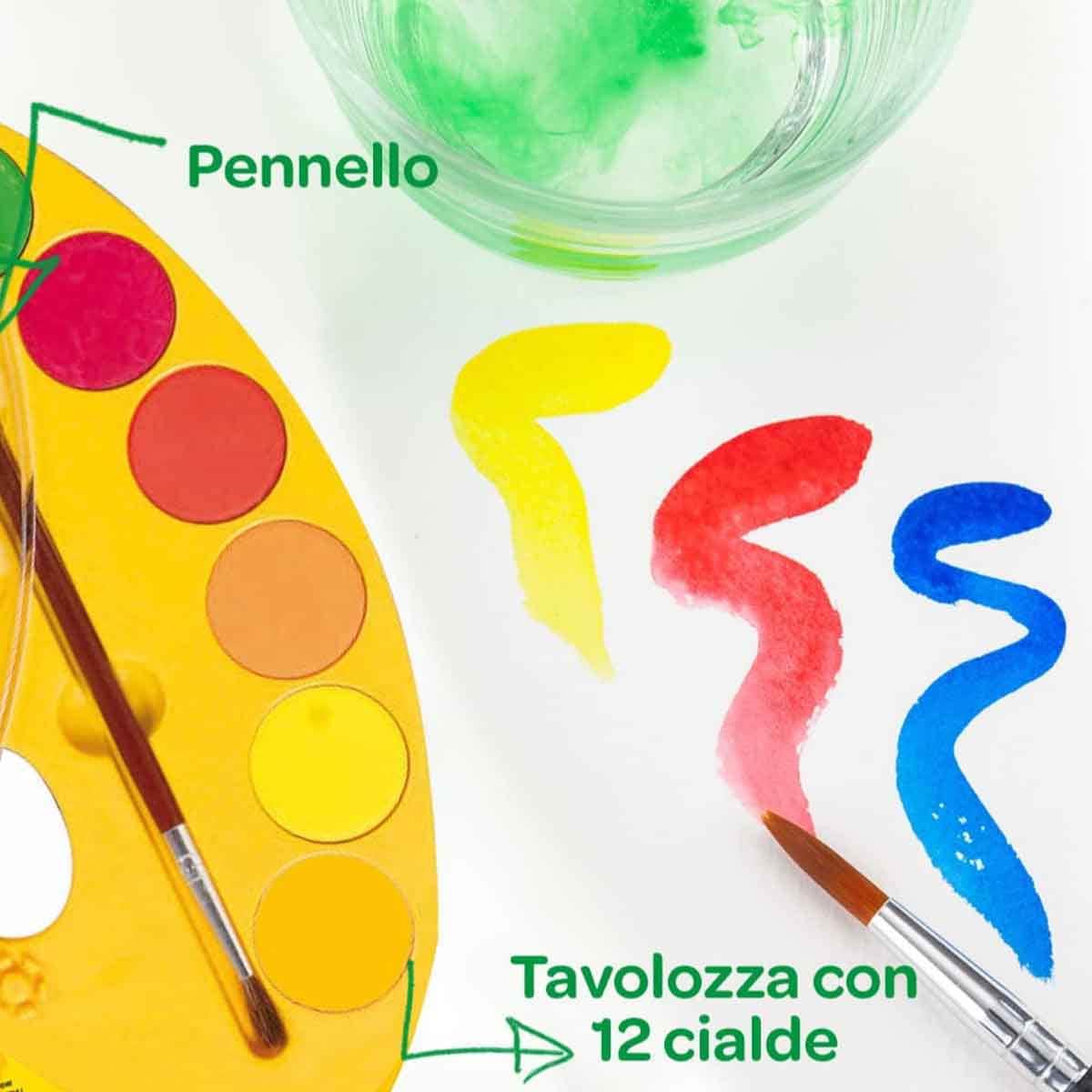 Crayola 12-Paint Watercolour Palette with Brush Unisex, 3-4 Years