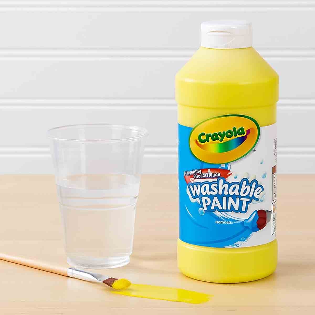 كرايولا طلاء قابل للغسل غير سام بلون بني بحجم 16 أونصة للجنسين، من عمر 3 إلى 4 سنوات