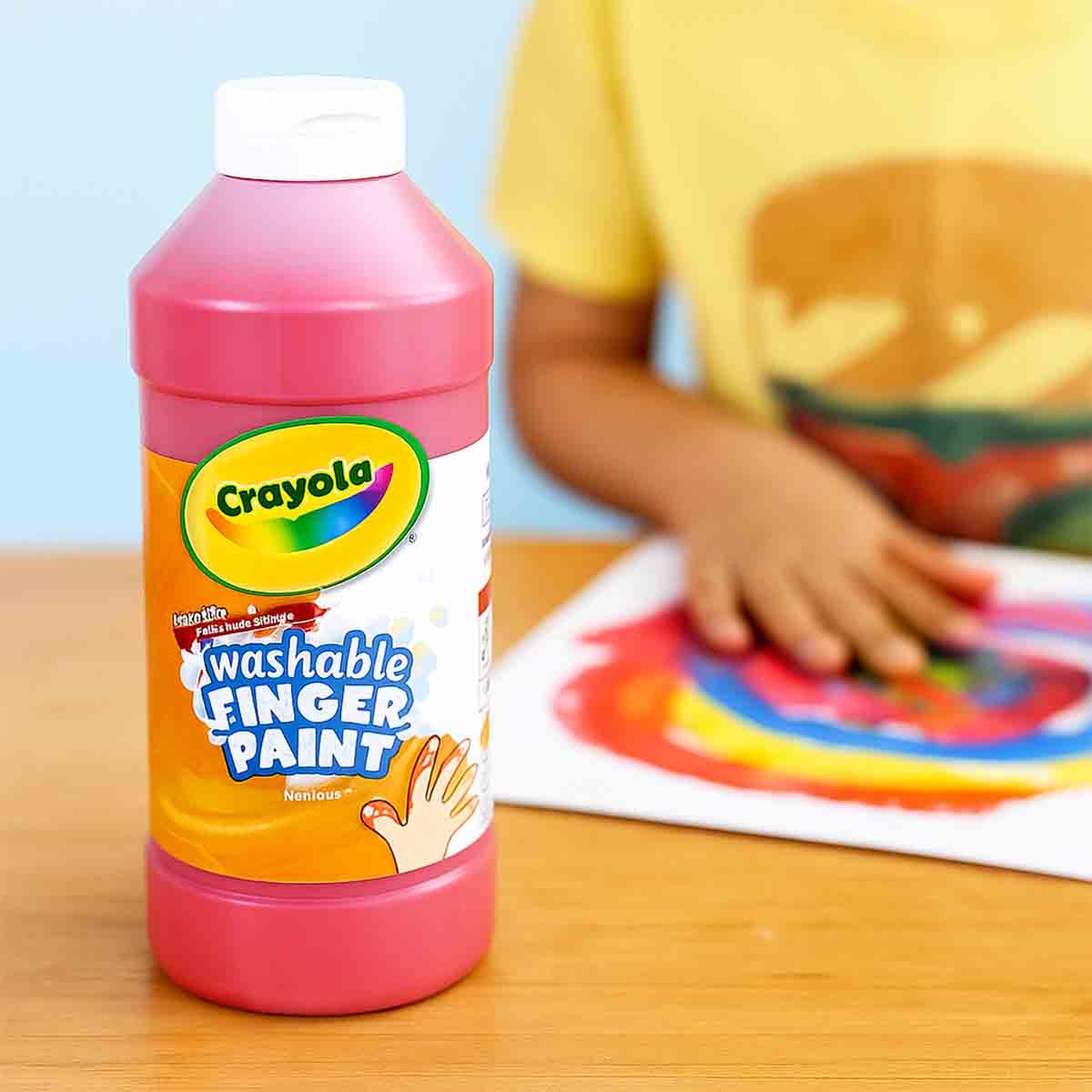 كرايولا طلاء أصابع قابل للغسل بلون بني بحجم 16 أونصة للجنسين، من عمر 3 إلى 4 سنوات، مجموعة من 12