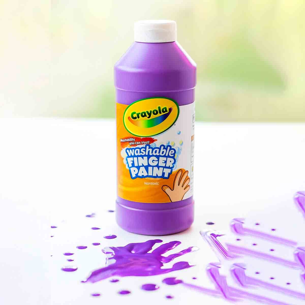 كرايولا طلاء أصابع قابل للغسل بلون بني بحجم 16 أونصة للجنسين، من عمر 3 إلى 4 سنوات، مجموعة من 12