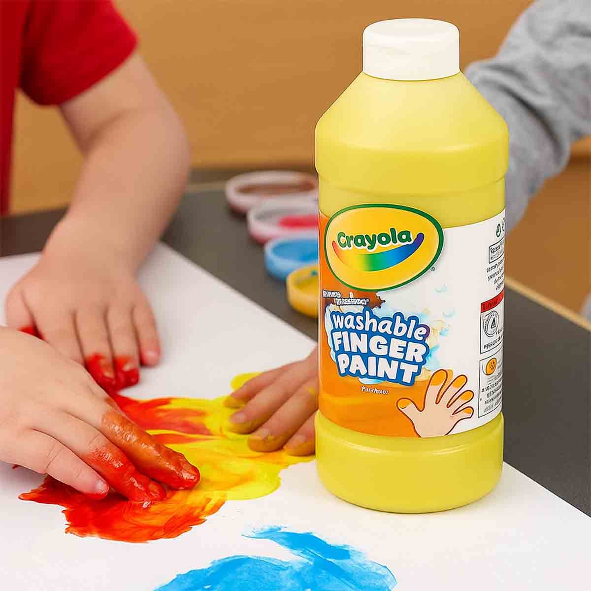 كرايولا طلاء أصابع قابل للغسل بلون بني بحجم 16 أونصة للجنسين، من عمر 3 إلى 4 سنوات، مجموعة من 12