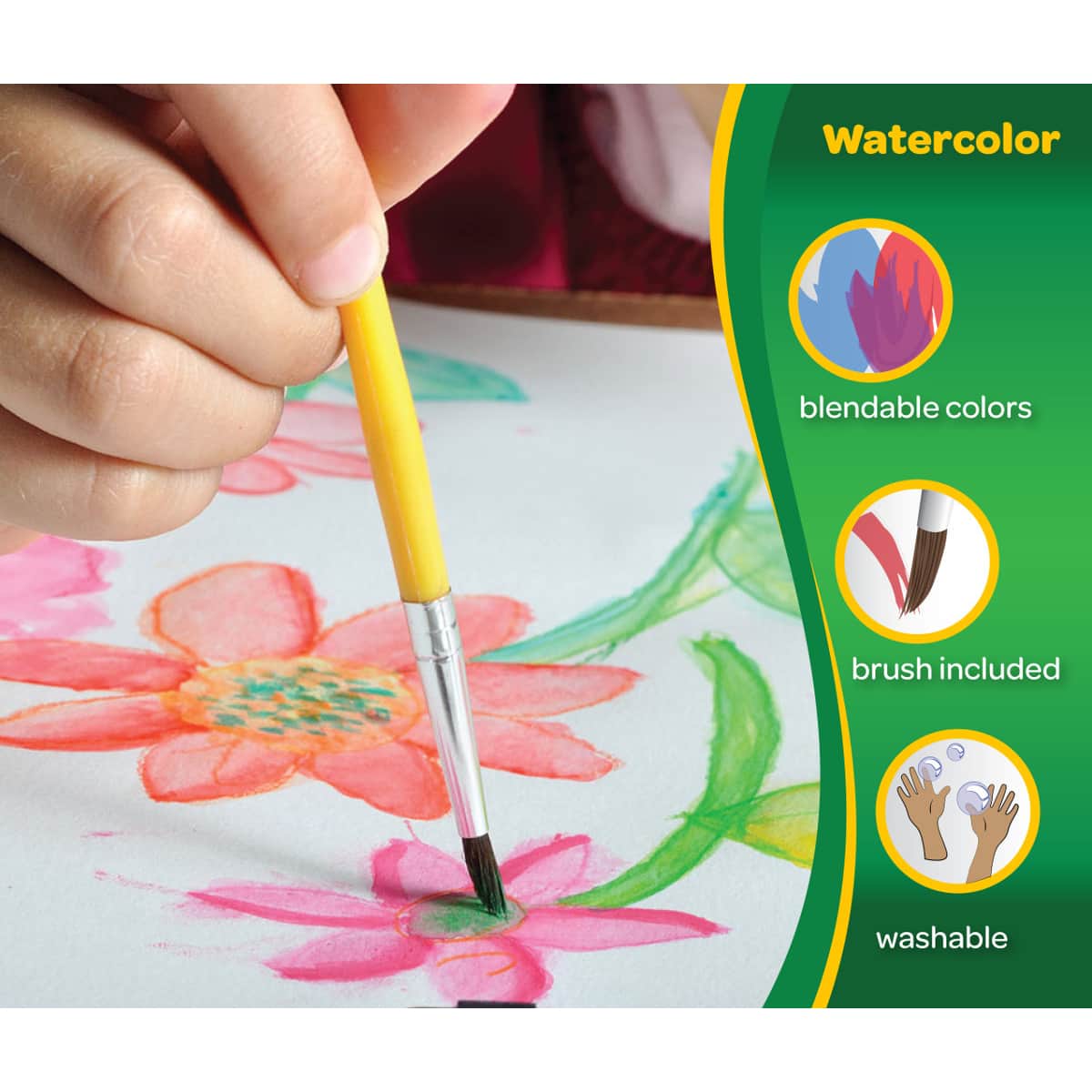Crayola 16-Shades Washable Watercolours Unisex, 3-4 Years