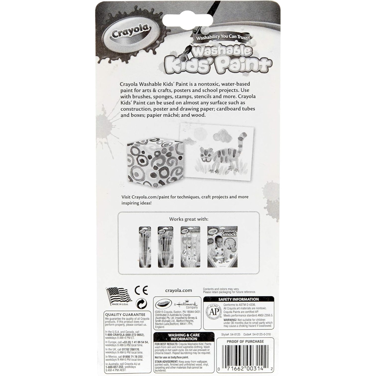 Crayola 18-Shades Washable Kids Paint Unisex, 3-4 Years