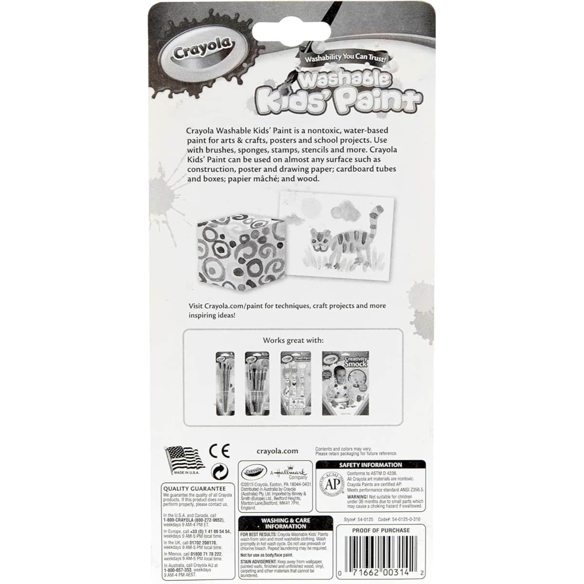 Crayola 18-Shades Washable Kids Paint Unisex, 3-4 Years