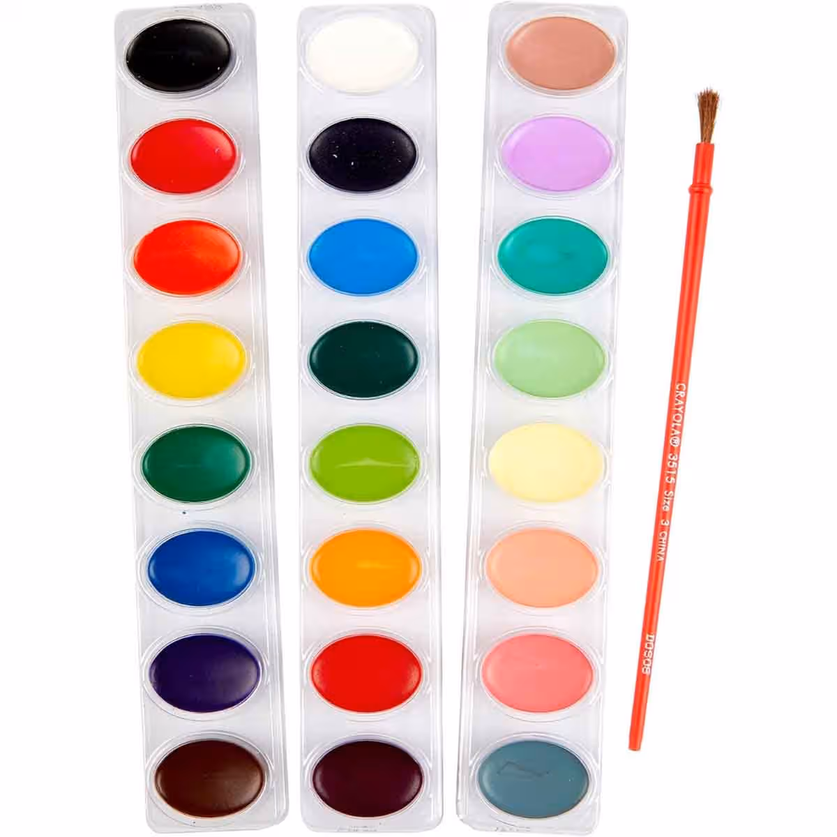 Crayola 24-Paint Washable Watercolour Palette with Brush Unisex, 3-4 Years