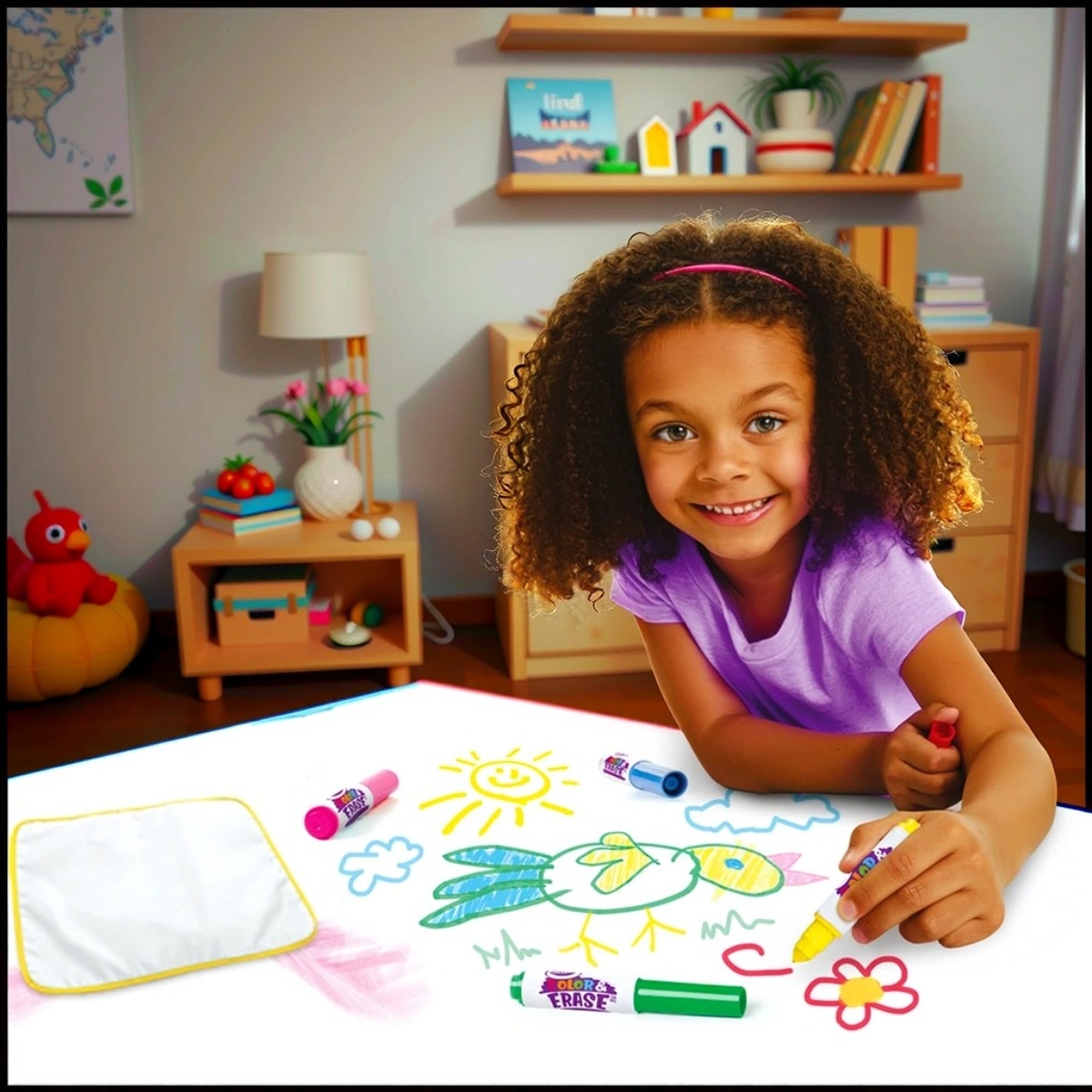 Crayola 24″ x 35″ Color Pop! Color and Erase Mat Unisex, 3-4 Years