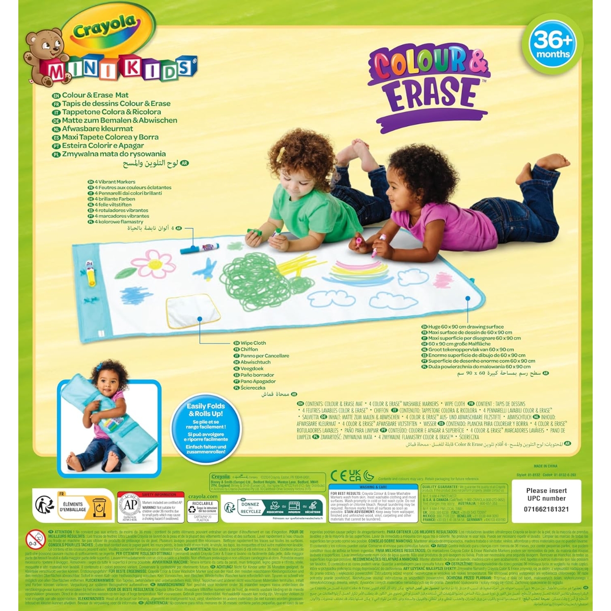 Crayola 24″ x 35″ Color Pop! Color and Erase Mat Unisex, 3-4 Years