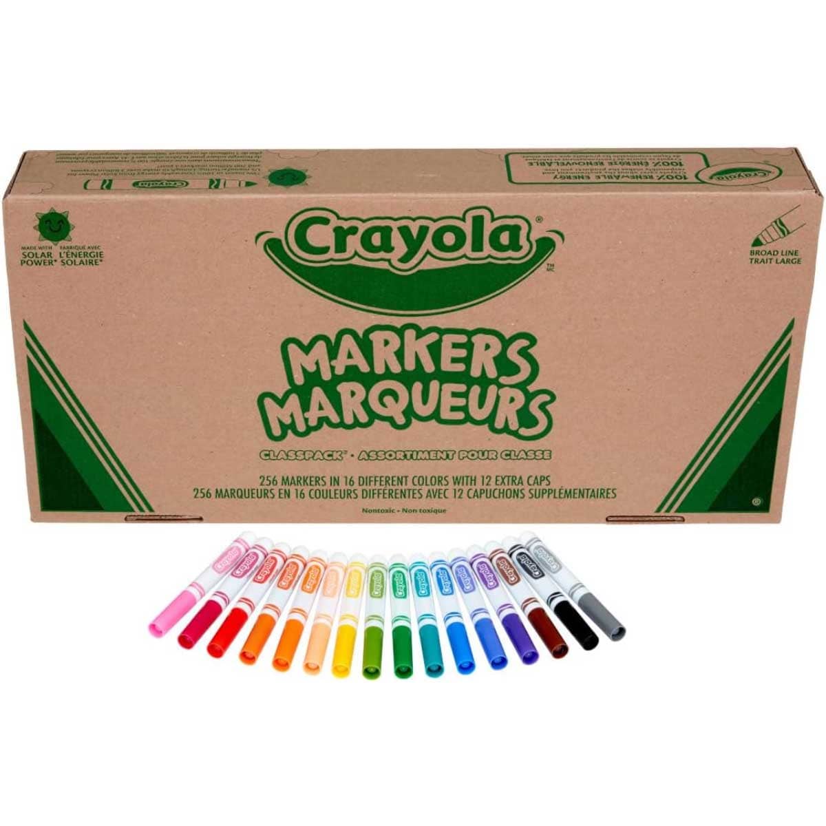Crayola 256-Piece Broad Line 16 Colors Marker Classpack Set Unisex, 3-4 Years