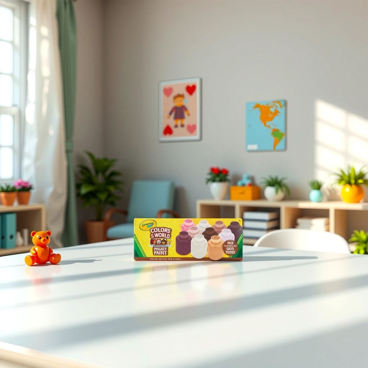 كرايولا مجموعة ألوان طلاء قابل للغسل 2 أوقية ألوان العالم – 10 زجاجات، للجنسين، 3-4 سنوات