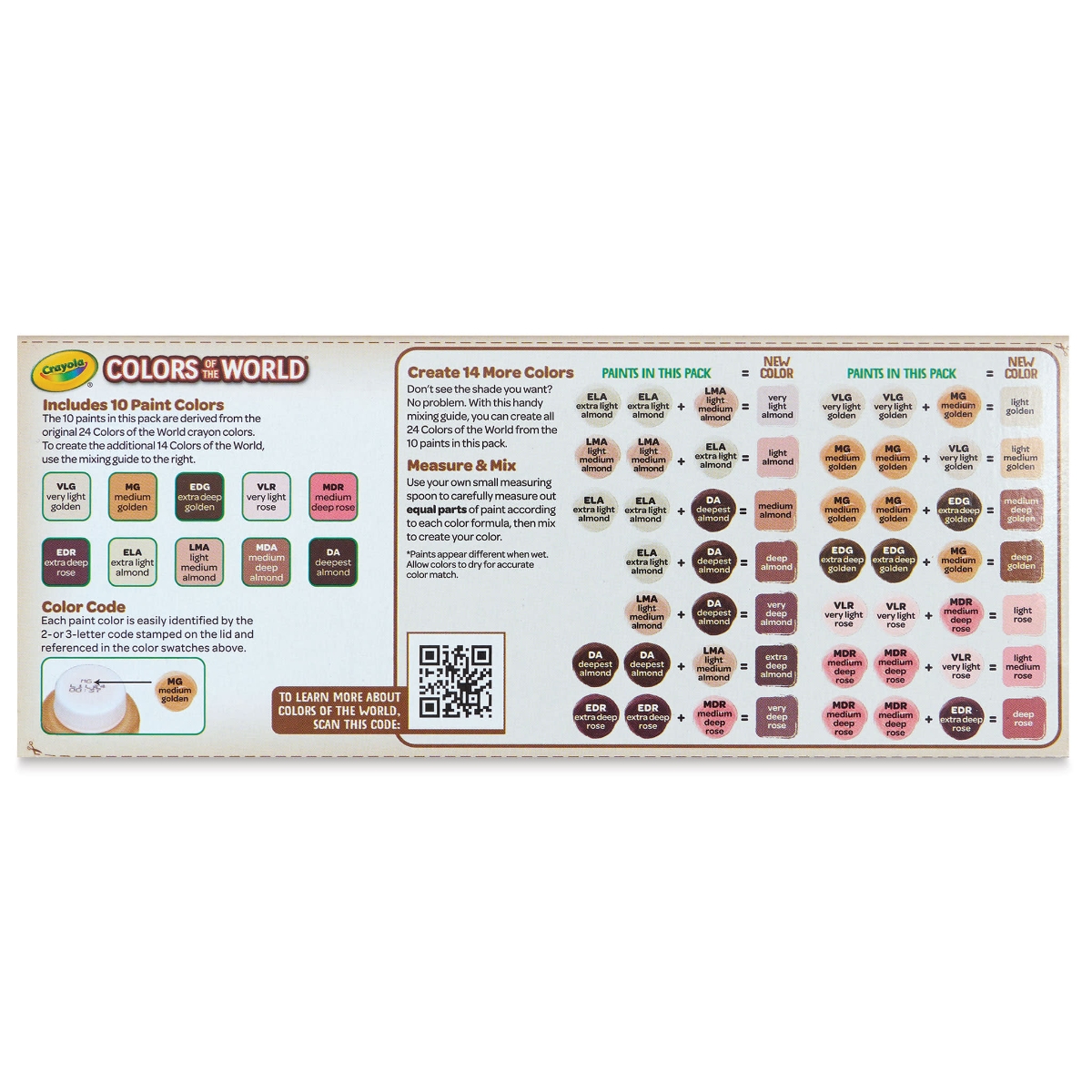 كرايولا مجموعة ألوان طلاء قابل للغسل 2 أوقية ألوان العالم – 10 زجاجات، للجنسين، 3-4 سنوات