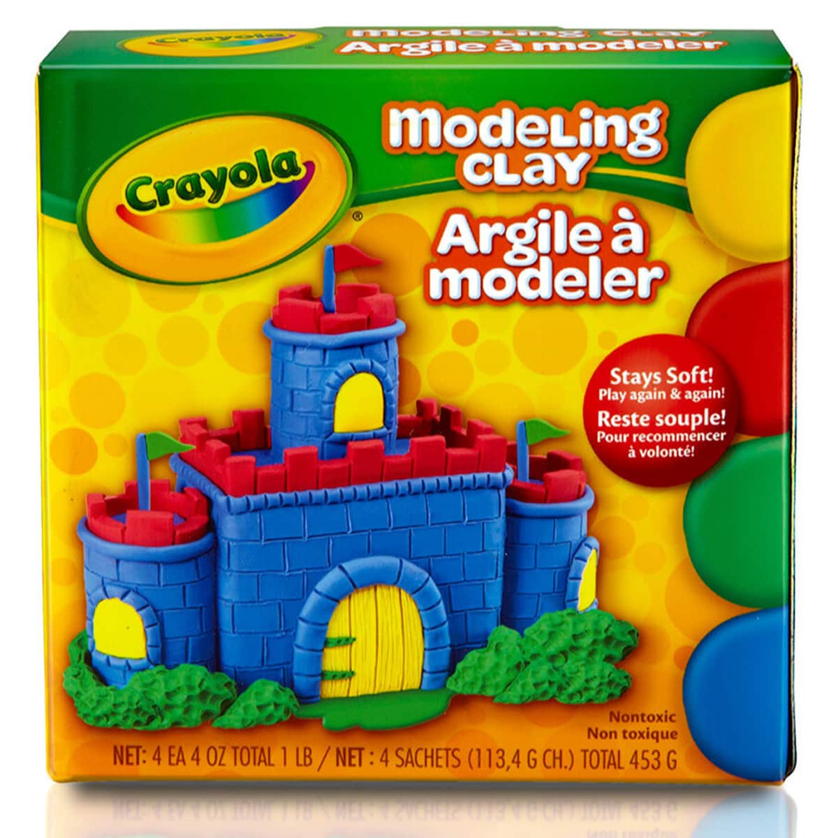Crayola 4 oz. Stays Soft Primary Colours Modeling Clay Unisex, 5-7 Years, Pack of 4