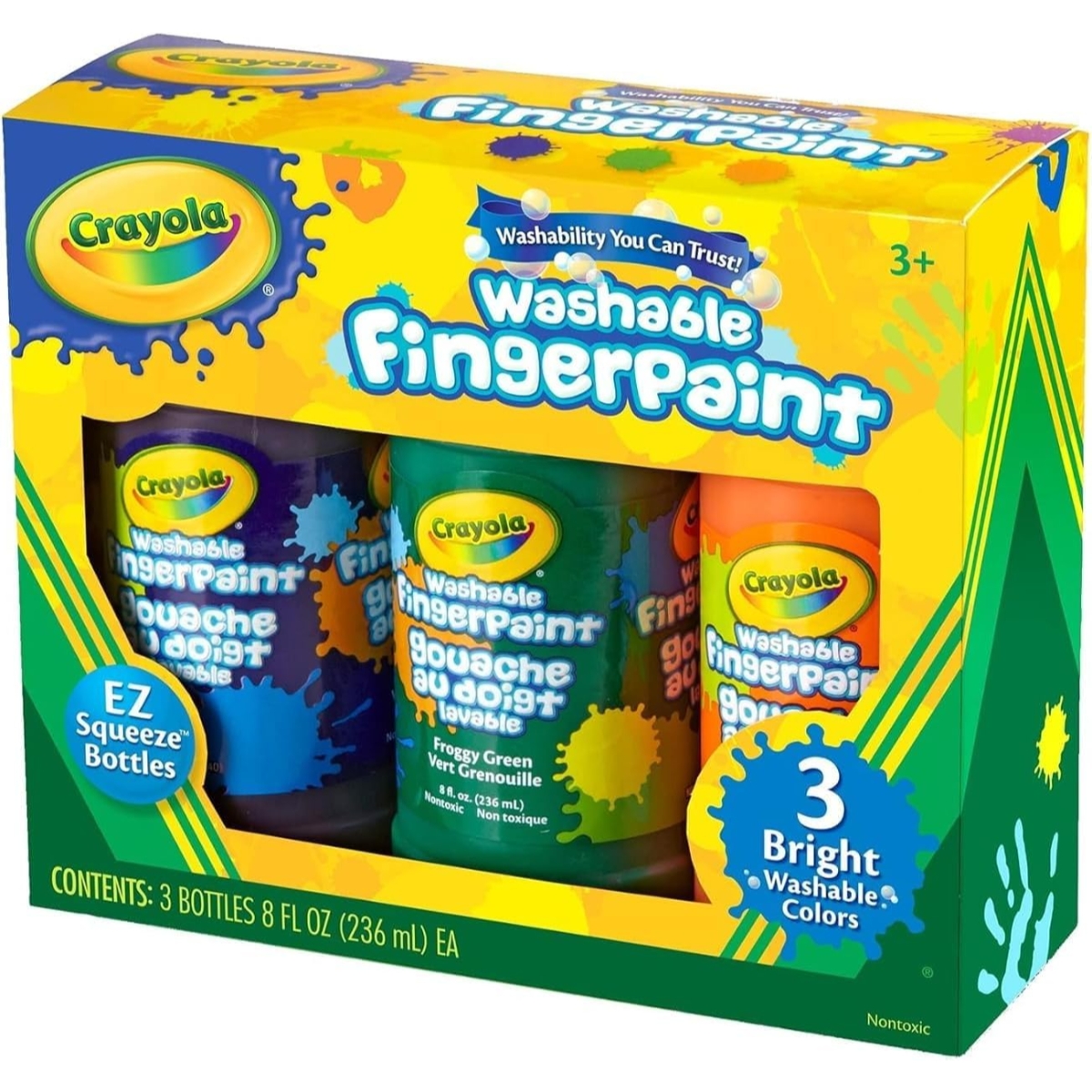 Crayola 8 oz. Washable Finger Paint Unisex, 3-4 Years, Pack of 3