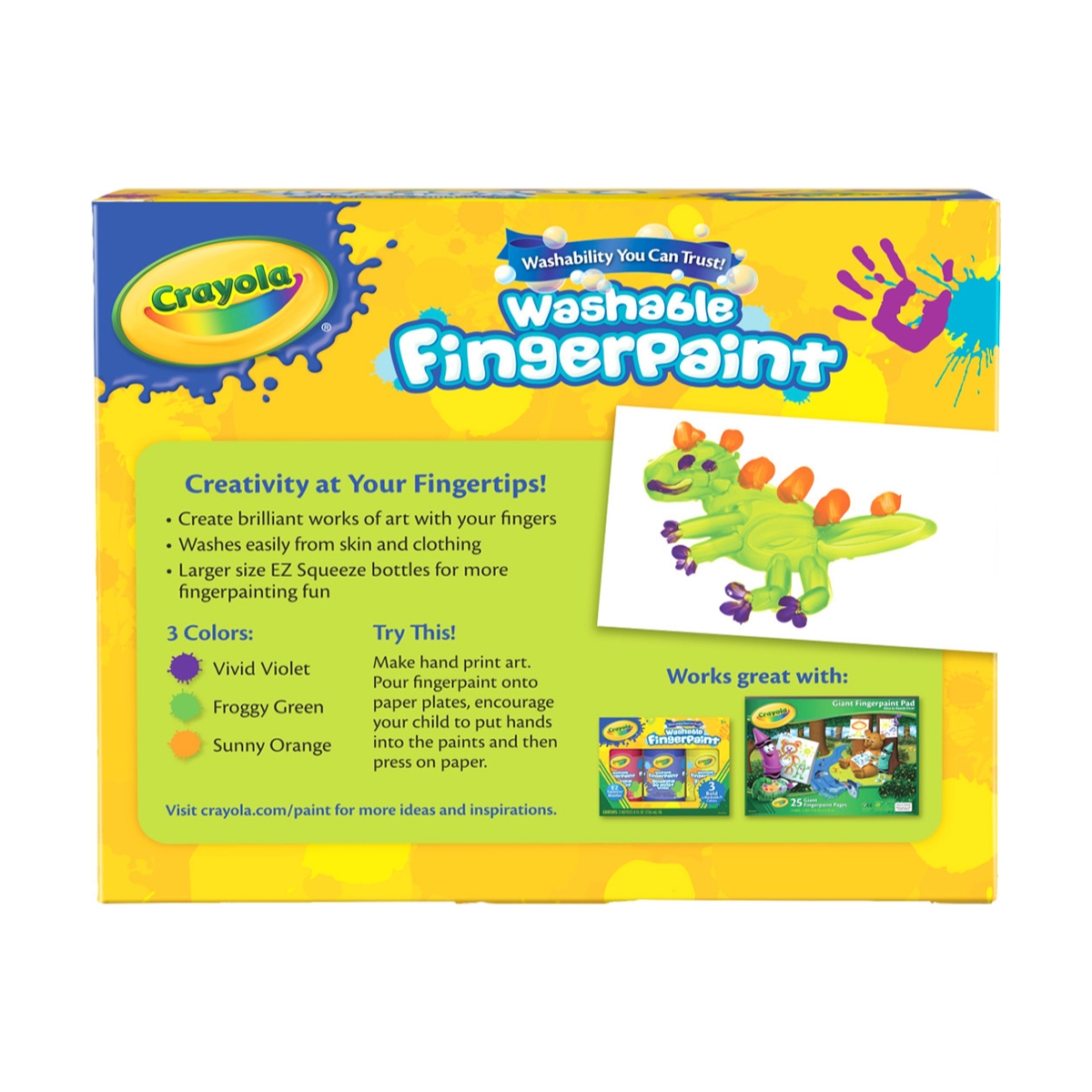 Crayola 8 oz. Washable Finger Paint Unisex, 3-4 Years, Pack of 3