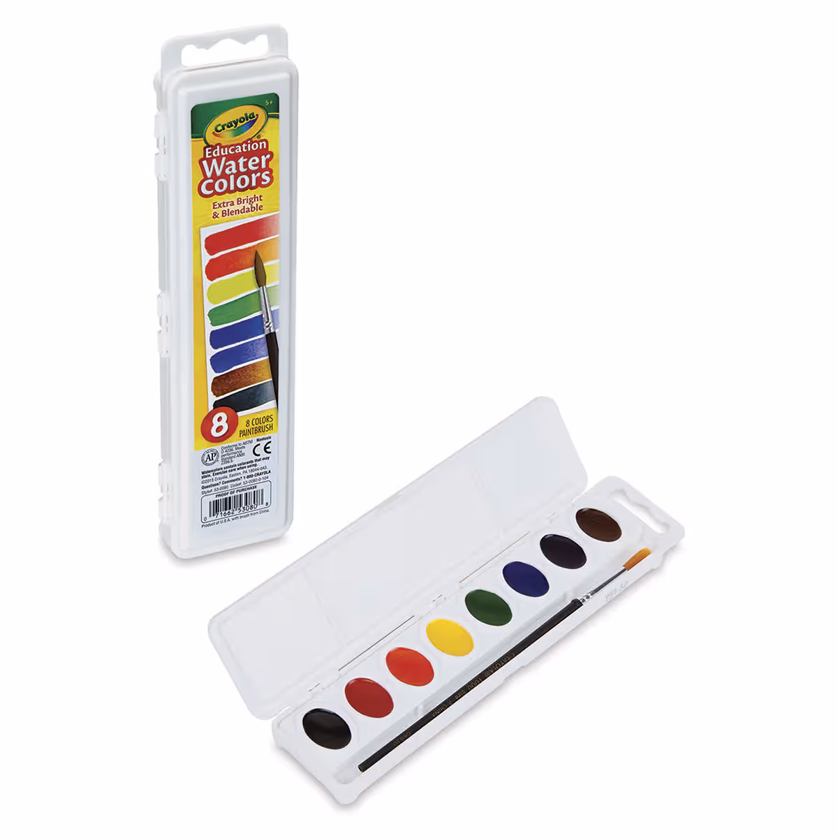 Crayola 8-Shades Extra Bright & Blendable Watercolours Unisex, 5-7 Years