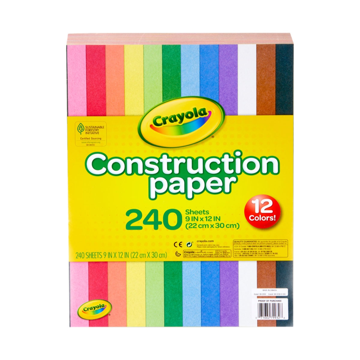 Crayola 9″ x 12″ Construction Paper Unisex, 3-4 Years, Pack of 240