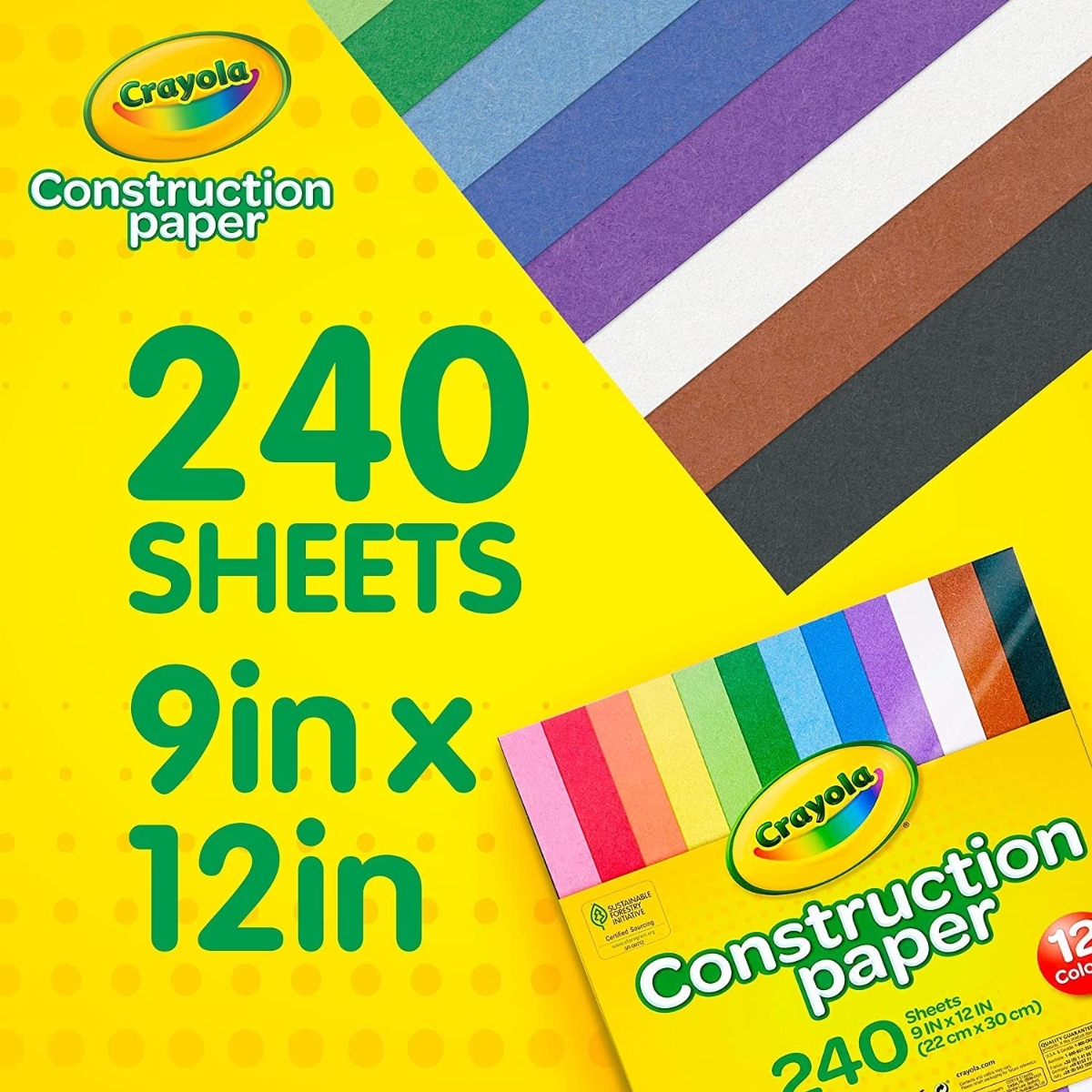 Crayola 9″ x 12″ Construction Paper Unisex, 3-4 Years, Pack of 240